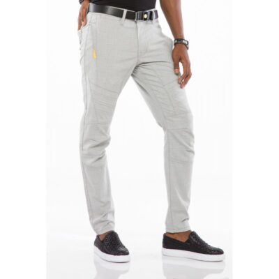 Cipo & Baxx Mannen stoffen broek elegant klassiek siernaden casual vrijetijdsbroek CD527
