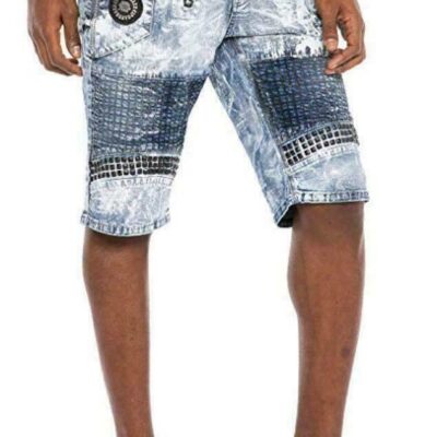Cipo & Baxx Heren Jeans Capribroek Vintage Biker Korte broek Shorts Regular Fit Jeansshort