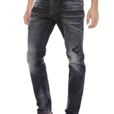 Cipo & Baxx Herenjeans broek Denim Pants CD666 Zwart Straight Fit vrijetijdsbroek