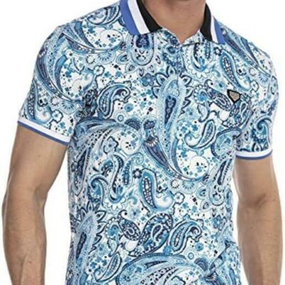Cipo & Baxx CT620 Poloshirt voor heren, met bloemenpatroon, met polokraag, korte mouwen, vrijetijdshemd