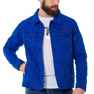 Cipo & Baxx Heren denim jas jeansjack CJ289 SAXEBLUE