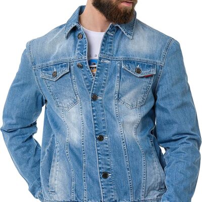 Cipo & Baxx Heren Jeans jas overgangsjas katoen met zakken CJ289
