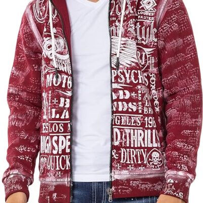 Cipo & Baxx Heren sweatjack met capuchon sweatshirt sweater jack hoodie met ritssluiting