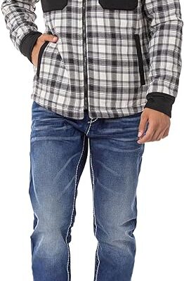 CD148 comfortabele herenjeans met contraststiksels in een rechte pasvorm