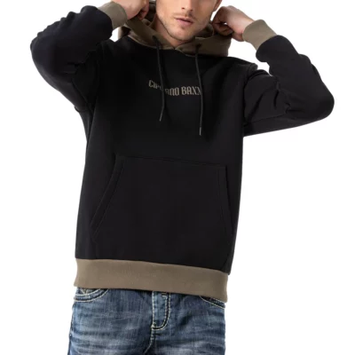 CL582 HERREN HOODIE SWEATSHIRT BLACK & GREY