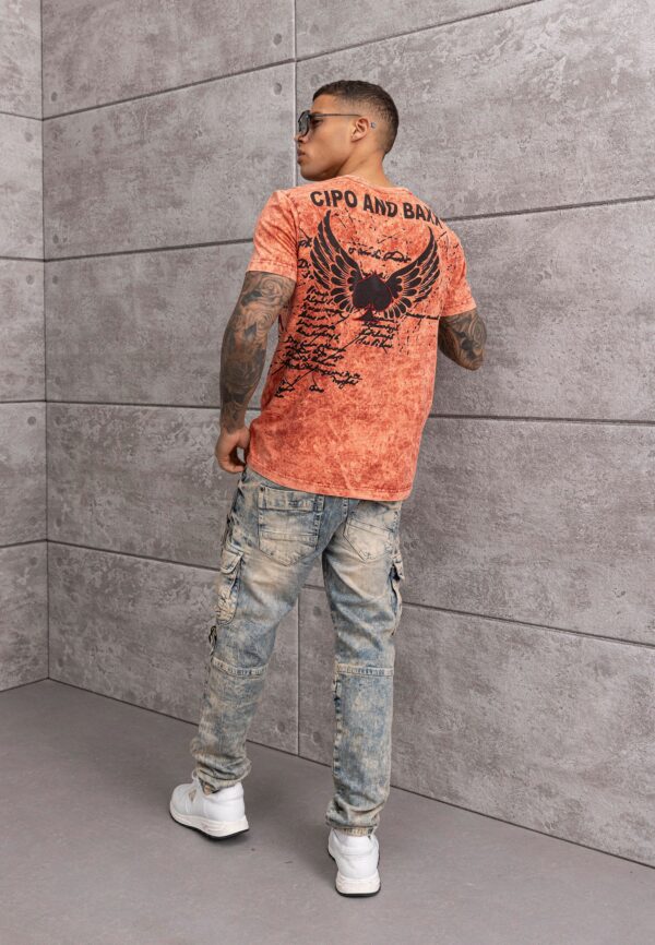 CT800 Heren T-shirt met ronde hals – Wassen & Eagle Print - Afbeelding 5